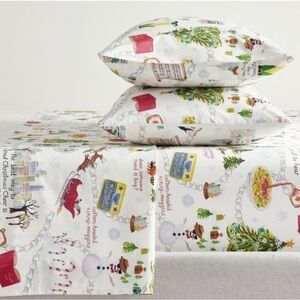 Pottery Barn Holiday buddy the Elf king size sheet Set